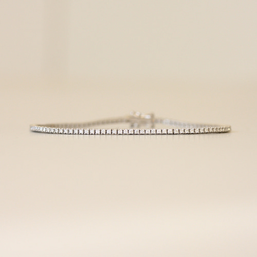 18k 1.3mm Diamond Tennis Bracelet_total 1ct Diamond